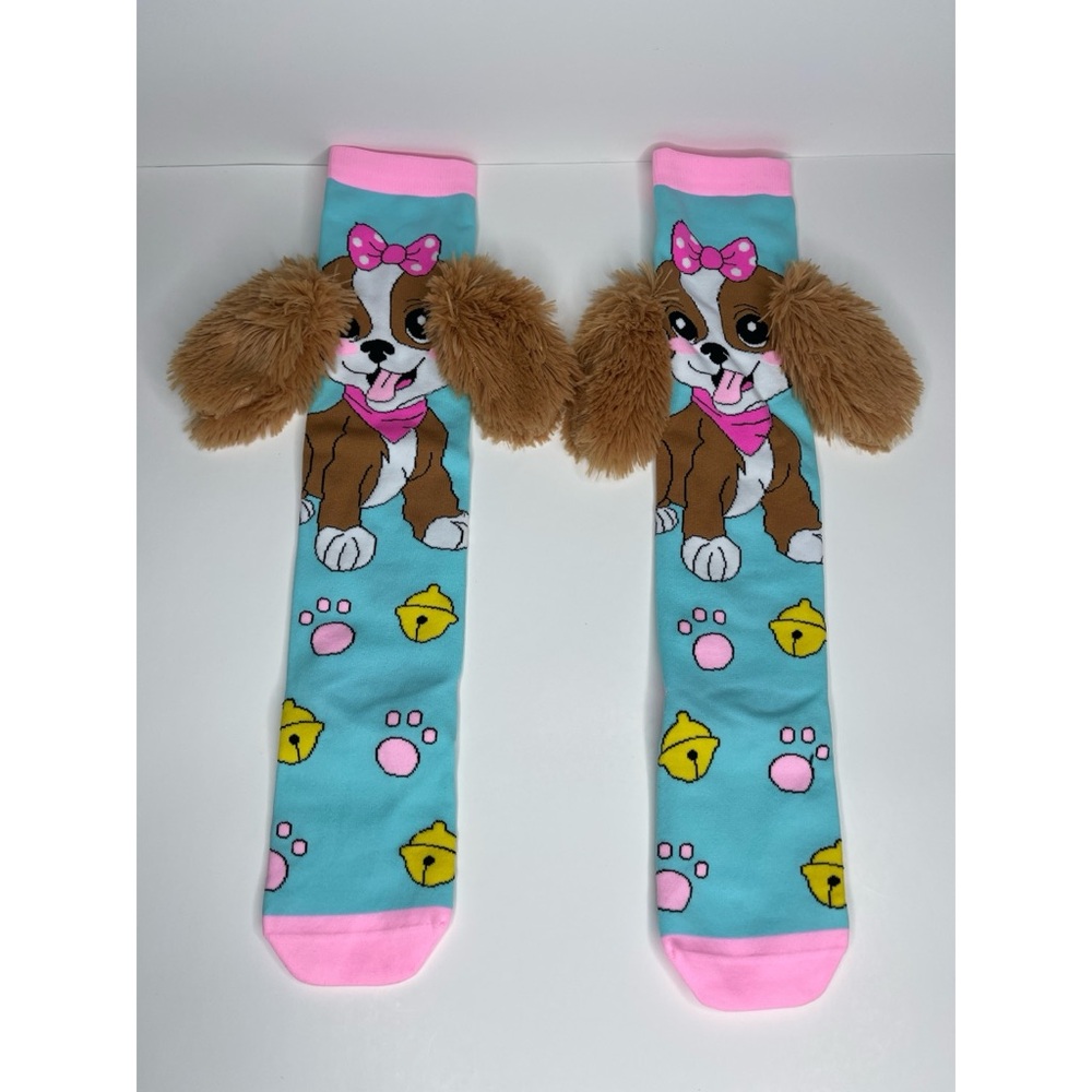 Kids' Pink and Blue Dog Socks